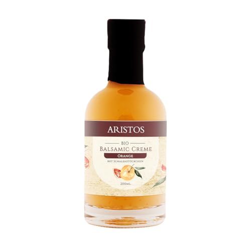 Bio Balsamico Creme Orange mit Schalenstückchen 200 ml Balsam Essig mit Orangenschale | ARISTOS von ARISTOS