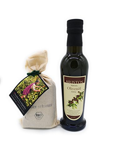 Bio Pfeffer (schwarz, ganze Körner) + kaltgepresstes extra natives Olivenöl | Salatdressing | indischer Bio-Pfeffer | griechisches Olivenöl | 160 g + 250 ml | by ARISTOS (Olivenöl + bio Pfeffer) von ARISTOS