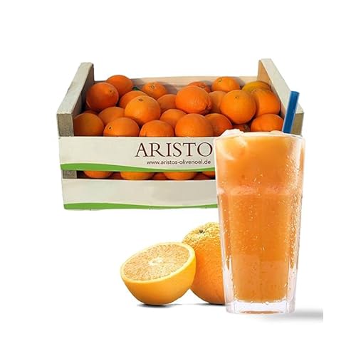 ARISTOS Griechische bio Orangen zum Pressen - Saftorangen im 10 kg Karton | biologisches Obst aus Griechenland - unbehandelte Orange für Orangensaft für jeden Tag von ARISTOS