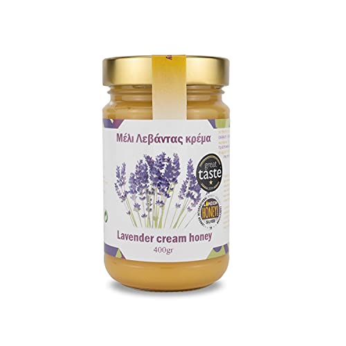 Lavendelhonig aus Griechenland - 400 g Cremiger Honig aus biologisch angebauten Lavendelblüten von ARISTOS
