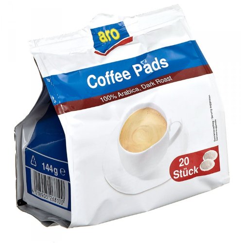 Aro Coffee Kaffeepads Dark Roast 20 Pads von aro