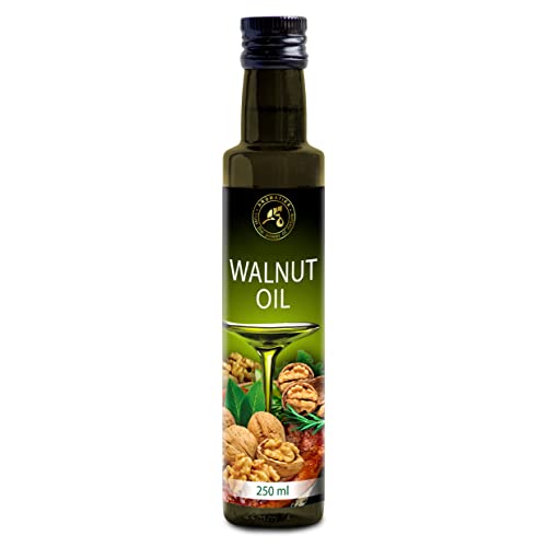 Walnussöl 250ml - 100% Natürliches - Kaltgepresst - USA - Glasflasche - Gesunde Küche - - Ideal bei der Salatdressings - Saucen - Suppen - Backwaren - Desserts - Süßwaren von AROMATIKA trust the power of nature