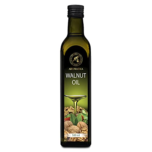 Walnussöl 500ml - Speiseöl zum Verzehr - Glasflasche - Vegan - Nativ - Gewürzöl - Salatöl - Gourmet Öl - Walnuss Öl zum Salaten, Speisen, Salatdressings von AROMATIKA trust the power of nature
