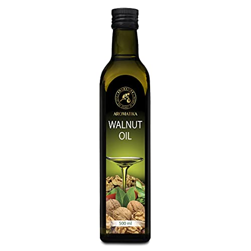 Walnussöl 500ml - Speiseöl zum Verzehr - Glasflasche - Vegan - Kaltgepresst - Unraffiniert - Nativ - Gewürzöl - Salatöl - Gourmet Öl - Walnuss Öl zum Salaten, Speisen, Salatdressings von AROMATIKA trust the power of nature