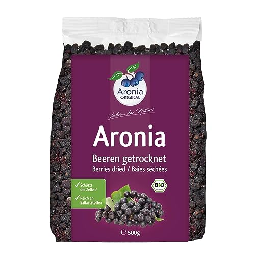 Aronia ORIGINAL Bio Aroniabeeren getrocknet 500 g | Schonend getrocknete Beeren | Vegan, ohne Konservierungsstoffe, ohne Zuckerzusatz (lt. Gesetz) von Aronia Original