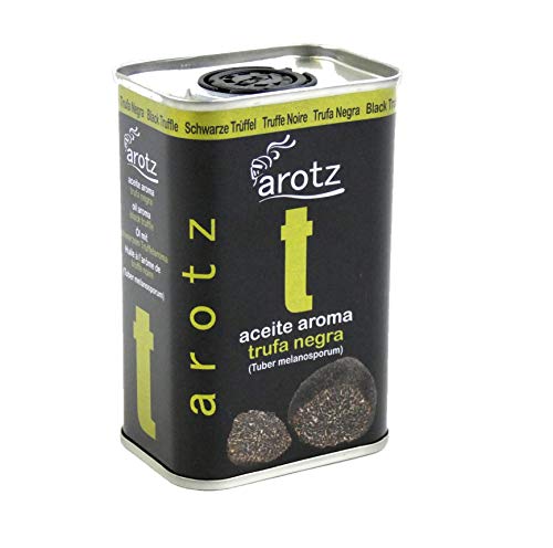 Schwarzes Trüffel-Aromaöl. Trüffelöldose von 200ml. Es passt zu jedem Gericht und verleiht ihm den exklusiven Touch eines hohen kulinarischen Niveaus. Öl mit Schwarztrüffelaroma. Knolle Melanosporum Schwarzes Trüffel-Aromaöl. Trüffelöldose von 200ml. Es passt zu jedem Gericht und verleiht ihm den exklusiven Touch eines hohen kulinarischen Niveaus. Öl mit Schwarztrüffelaroma. Knolle Melanosporum von AROTZ