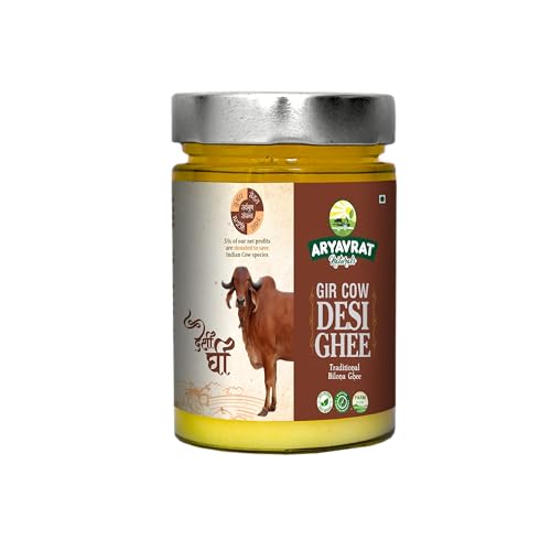 ARYAVRAT NATURALS A2 Gir Cow Desi Ghee | Traditional Bilona Method | Pure, Natural, Cultured and Healthy Better Digestion and Immunity Booster (500GM) von ARYAVRAT NATURALS