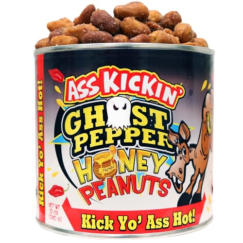 ASS KICKIN' Ghost Pepper Spicy Hot Peanuts – 12 Unzen – Ultimate Spicy Gourmet Gift Peanuts – Probieren Sie es aus, wenn Sie sich trauen! von ASS KICKIN'