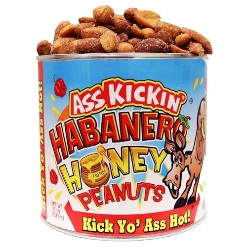 ASS KICKIN' Habanero Honey Spicy Hot Peanuts – 12 Unzen – Ultimate Spicy Gourmet Gift Peanuts – Probieren Sie es aus, wenn Sie sich trauen! von ASS KICKIN'