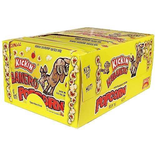 ASS KICKIN' Habanero Mikrowellen-Popcorn-Taschen – 12er-Pack – Ultimatives scharfes Popcorn-Gourmet-Geschenk von ASS KICKIN'