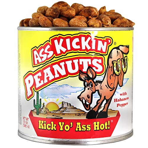 ASS KICKIN' Habanero Pepper Spicy Hot Peanuts – 12 Unzen – Ultimate Spicy Gourmet Gift Peanuts – Probieren Sie es aus, wenn Sie sich trauen! von ASS KICKIN'