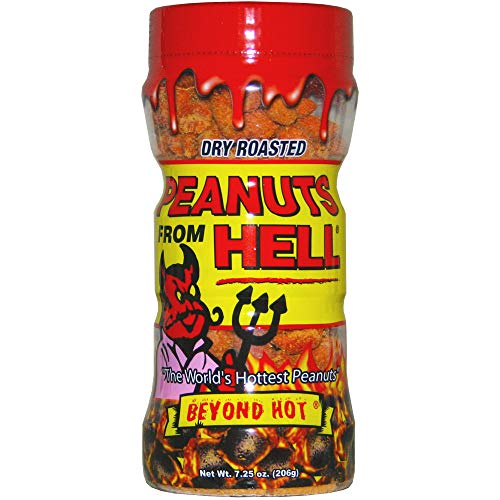 Habanero Spicy Peanuts From Hell – 7,25 oz Glas – Perfect Premium Gourmet Spicy Hot Peanuts Snack Pack – Trocken geröstete Erdnüsse mit Gewürzen und Habanero-Paprikaschoten von ASS KICKIN'