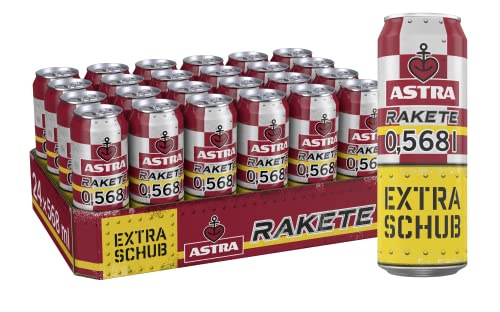 Astra Rakete 0.568 Liter Biermischgetränk, Bier Dose Einweg (24x0,568), der extra Schub Astra Rakete von ASTRA