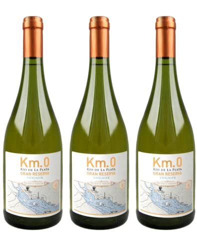 Atlantik Weine, Km.0 Gran Reserva Viognier 2018, Rotwein aus Uruguay, trocken (3 x 0,75l) von ATLANTIK