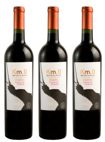 Atlantik Weine, Km.0 Reserva Tannat Syrah 2018, Rotwein aus Uruguay, trocken (3 x 0,75l) von ATLANTIK