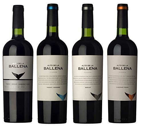 Atlantik Weine, Probierpaket Alto de la Ballena, Cabernet Franc, Merlot, Tannat, Viognier, Rotwein aus Uruguay, Südamerika, trocken (4 x 0,75l) von ATLANTIK