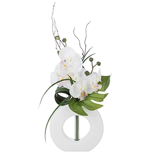 Atmosphera - Künstliches Orchideenarrangement - Keramikvase - weiß H44 cm - Model 1 Atmosphera - Künstliches Orchideenarrangement - Keramikvase - weiß H44 cm - Model 1 von ATMOSPHERA CREATEUR D'INTERIEUR