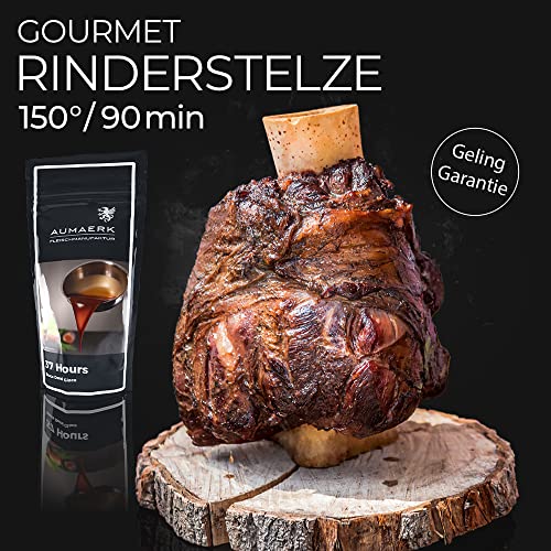 AUMAERK Fleischmanufaktur - Gourment Rinderstelze "Big Beef Hammer" inkl. 37 Hours Demi Glace I Ideal für Rindfleisch-Liebhaber - perfekt gereift, veredelt, vorgegart von AUMAERK