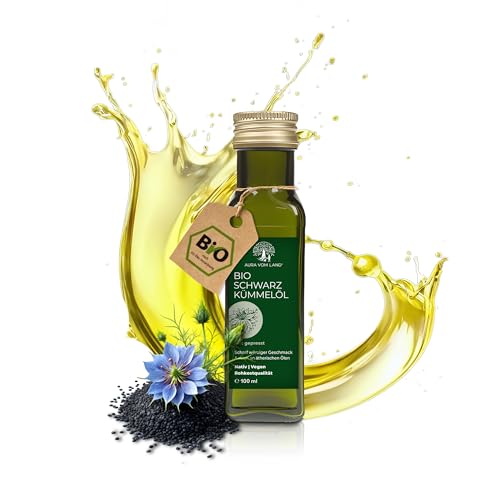 Aura vom Land Bio Premium Schwarzkümmelöl Kaltgepresst 100ml – Ungefiltert & Reich an Thymochinon – Hochwertiges Speiseöl auch als Haaröl/Körperöl – Bio Oil Black Seed Oil Made in Germany Aura vom Land Bio Premium Schwarzkümmelöl Kaltgepresst 100ml – Ungefiltert & Reich an Thymochinon – Hochwertiges Speiseöl auch als Haaröl/Körperöl – Bio Oil Black Seed Oil Made in Germany von AURA VOM LAND