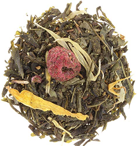 AURESA Bio Grüner Tee Blütenhain | Mit Himbeer und Jasmin Geschmack | Milde Teemischung aus 3 verschiedenen Teesorten von AURESA