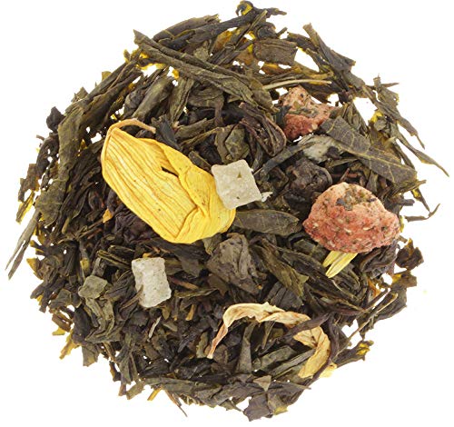 AURESA Grüner Tee Acht Goldene Sonnenaufgänge | Acht Grünteesorten | Milder Tee mit fruchtig süßem Erdbeer-Ananas-Aroma von AURESA