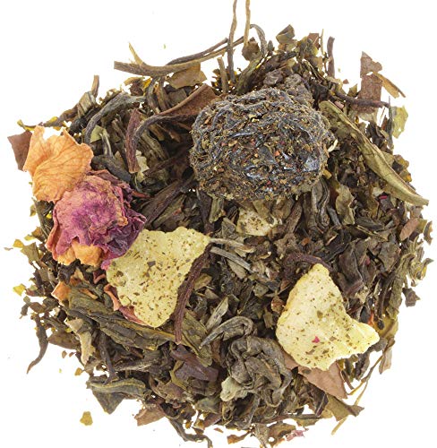 AURESA Grüner Tee Kirschkuss | Leckerer Sauerkirsch-Geschmack | Edle Teemischung mit weißem und grünem Tee von AURESA