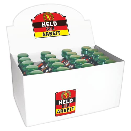 20er Box Kräuterlikör Display - Held der Arbeit Hammer und Sichel Ährenkranz - DDR Nostalgie Geschenkset von AV Andrea Verlag