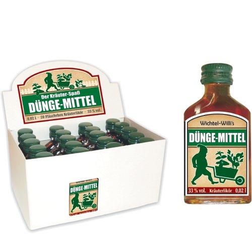 20er Kräuterlikör Display 20 Stück kleine Taschenflaschen Schnäpse 2 cl Flaschen verschiedene Themen für Männer (20er Box Düngemittel 50115) 20er Kräuterlikör Display 20 Stück kleine Taschenflaschen Schnäpse 2 cl Flaschen verschiedene Themen für Männer (20er Box Düngemittel 50115) von AV Andrea Verlag
