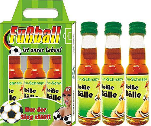 3er Kräuterlikörbox Kräuterlikör Box 3 x 0,02 L 32% vol. für Männer Männergeschenk Hobby zum Geburtstag Fußball heiße Bälle (Fußball ist unser Leben Heiße Bälle 60212) von AV Andrea Verlag