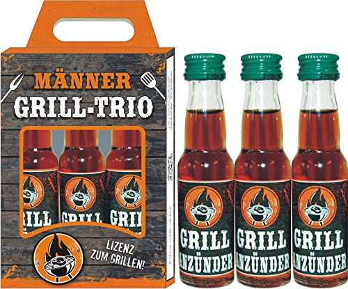 3er Kräuterlikörboxen Kräuterlikör Box aus dem Harz 3 x 0,02 L 32% vol. für Männer Männergeschenk Grill Profi Grillanzünder Männertag (Männer Grill Trio 52065) von AV Andrea Verlag