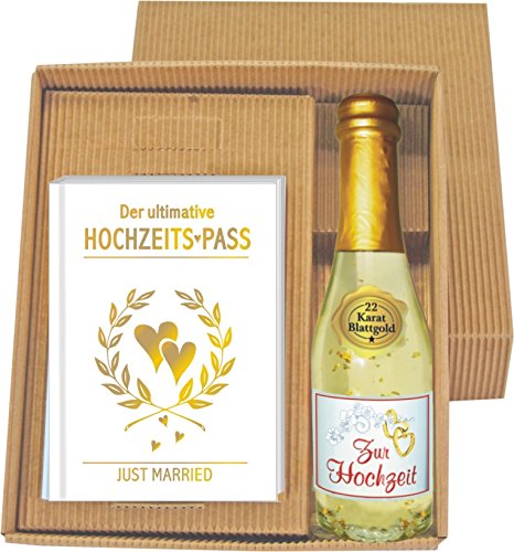 AV Andrea Verlag Der ultimative Hochzeitspas Pass Ausweis zur Hochzeit Hochzeitsgeschenk Geschenk Brautpaar Braut Bräutigam 22 Karat Gold Goldsekt Prosecco (Hochzeitspass + Goldsekt Zur Hochzeit) von AV Andrea Verlag