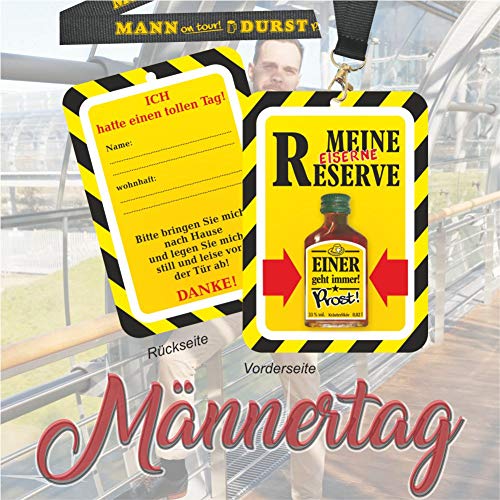 Glückwunschkarte zum Vatertag – „Eiserne Reserve“ mit Kräuterlikör & Schlüsselband – Perfektes Vatertagsgeschenk für Männer, originelle Geschenkidee zum Männertag, Geburtstag oder als Dankeschön von AV Andrea Verlag
