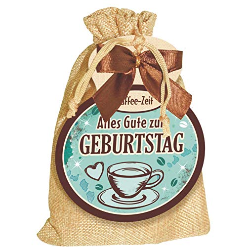 Kaffeesäckchen als Geschenk für Kaffeeliebhaber und Kaffeegenießer. Witzige Geschenkidee mit Kaffee im Jutesack für die Kaffeetasse (Kaffee Sack - Alles Gute zum Geburtstag -) von AV Andrea Verlag