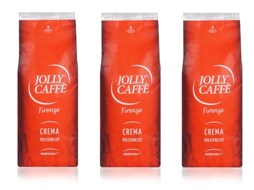 3 x 1 Kg JOLLY Caffe Firenze Crema Espressobohnen, 1000g Packung Kaffee, Italienische Premium-Kaffeemischung, 12 Arabica-Sorten Kaffeebohnen 3 x 1 Kg JOLLY Caffe Firenze Crema Espressobohnen, 1000g Packung Kaffee, Italienische Premium-Kaffeemischung, 12 Arabica-Sorten Kaffeebohnen von AVANTI