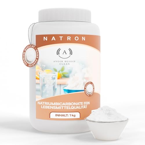 Natron Pulver 1kg Lebensmittelqualität E500ii | Natriumbicarbonat Backsoda Backpulver Backing Soda Natriumhydrogencarbonat | zum Putzen Reinigen rein Premium Qualität von AVOIR BESOIN