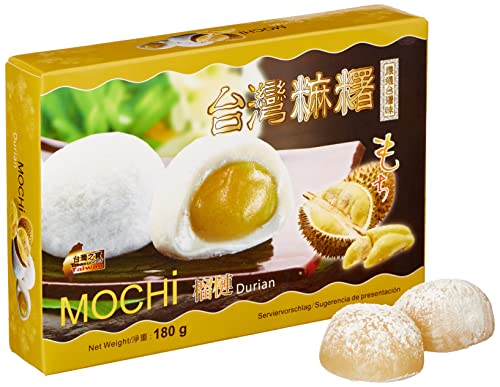 AWON Mochi Durian, kleine Klebreiskuchen, als Nachtisch oder als süßer Snack zwischendurch (1 x 180 g mit 6 Mochis pro Packung) von AWON