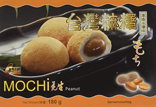 AWON Mochi Erdnuss, kleine Klebreiskuchen, als Nachtisch oder als süßer Snack zwischendurch (4 x 180 g mit 6 Mochis pro Packung) von AWON