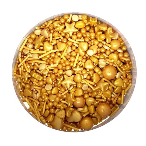 Gold Candy Star Herz-Perlenmischung, Perlen-Kuchenstreusel, Cupcake-Dekorationen – Nr. 14.500 g Gold Candy Star Herz-Perlenmischung, Perlen-Kuchenstreusel, Cupcake-Dekorationen – Nr. 14.500 g von AYUMN