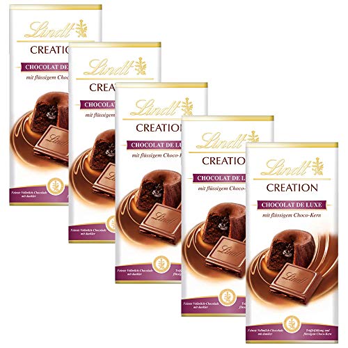 Lindt Creation Chocolat de Luxe mit flüssigem Choco-Kern 5x150g von Aachen