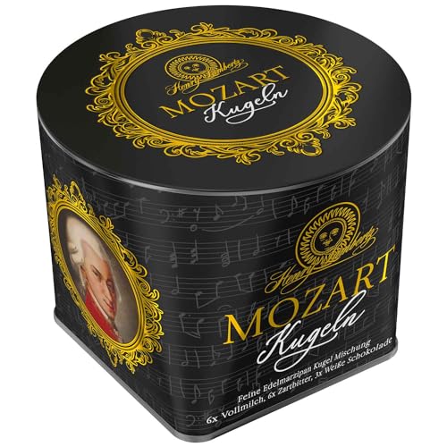 Mozartkugeln in Geschenkbox Henry Lambertz 300g mit Haselnuss-Nougat-, Pistazien- und Edelmarzipan füllung von Aachen