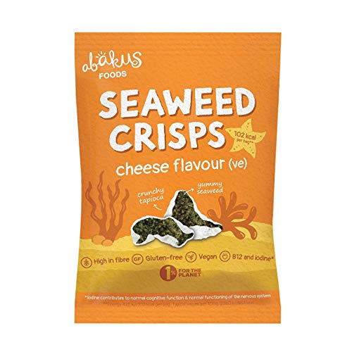 12 x Abakus Food Natural Cheese Flavour Seaweed Crisps - 18g von Abakus