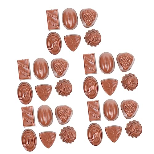 Abaodam 30 Stück Simulationsschokolade Kindersüßigkeiten Massenschokolade Tischdekoration Simulation Lebensmittel Schokoladendekoration Multifunktions-Fake-Schokoladenversorgung von Abaodam