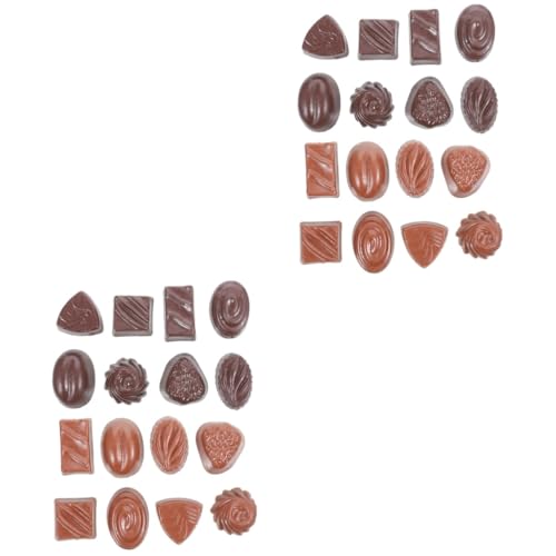 Abaodam 32 Stk Simulationsschokolade Tischdekoration Realistische Schokoladenspielzeuge Kleines Schokoladenmodell Schokoriegel Masse Realistische Kekse Süssigkeit Kind Schreibtisch Pvc von Abaodam