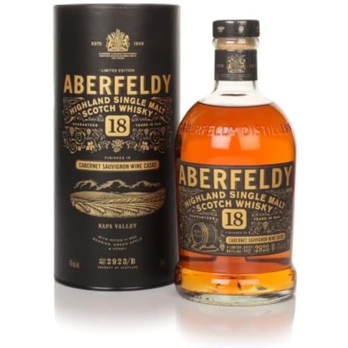 Aberfeldy 18 Jahre alter Nappa Valley Highland Scotch Single Malt Whisky in edler Geschenkbox, im Eichenfass gereift, 43% Vol., 70 cl/700 ml von Aberfeldy