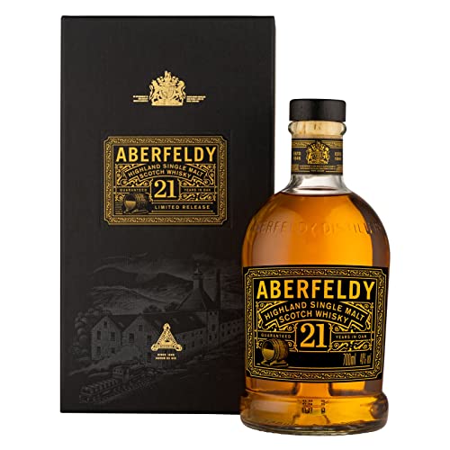 Aberfeldy 21 Jahre alter Highland Scotch Single Malt Whisky in edler Geschenkbox, im Eichenfass gereift, in Sherry & Bourbonfässern veredelt, ideal als Whisky-Geschenkset, 40 Vol %, 70 cl/700 ml von Aberfeldy