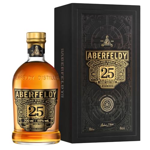 Aberfeldy 25 Jahre alter Highland Scotch Single Malt Whisky in edler Geschenkbox, im Eichenfass gereift, 46% Vol., 70 cl/700 ml von Aberfeldy