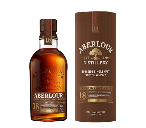 Aberlour 18 Jahre, Whisky mit Pedro Ximenez und Oloroso Sherry-Finish, Double Cask Reifung, Single Malt Scotch, für Whisky Sammler, 43 % vol, 700 ml Aberlour 18 Jahre, Whisky mit Pedro Ximenez und Oloroso Sherry-Finish, Double Cask Reifung, Single Malt Scotch, für Whisky Sammler, 43 % vol, 700 ml von Aberlour
