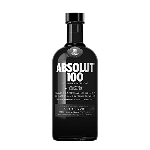 Absolut 100 – Edel-Vodka in eleganter, schwarzer Flasche – Luxuriöses Genusserlebnis – 1 x 0,7 l von Absolut Vodka