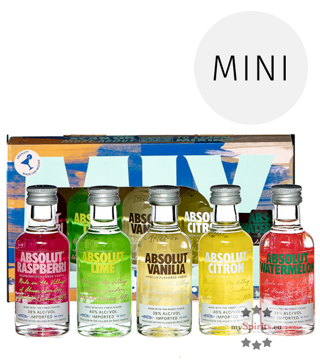 Absolut Five Mini-Set (40 % vol., 0,25 Liter) von Absolut