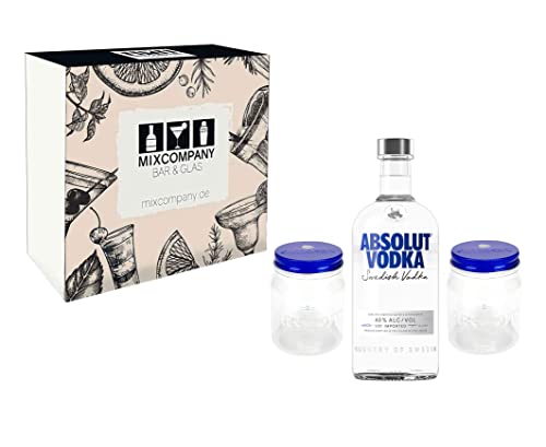 Absolut Geschenkset - Absolut Vodka 0,7l 700ml (40% Vol) + 2x Lynchburg Gläser + 2x Strohhalme von Absolut